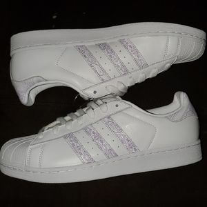 Adidas Superstar White & Purple Men US 11